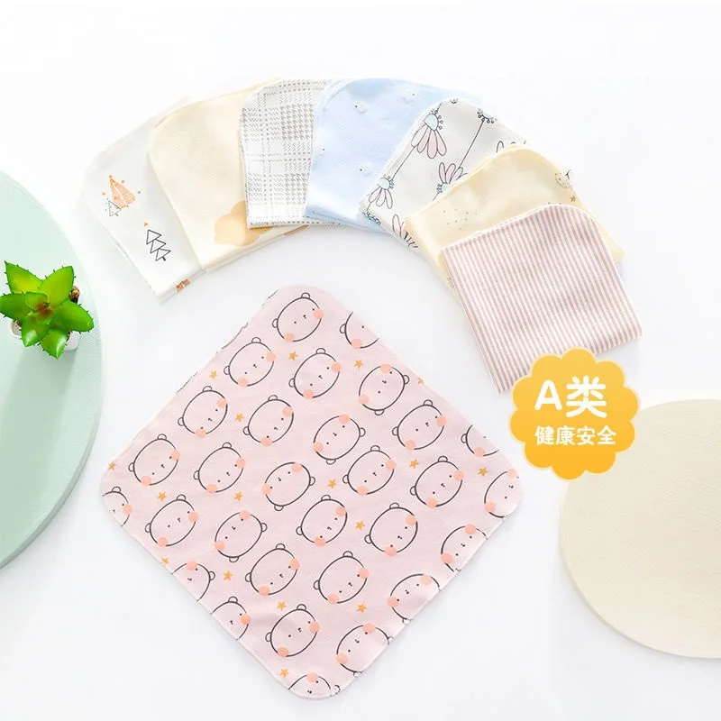 10pcs Cotton Baby Face Towel Newborn Items Baby Boys Girls Handkerchief Soft Saliva Towel Feeding Washcloth Burp Cloths 22X22CM