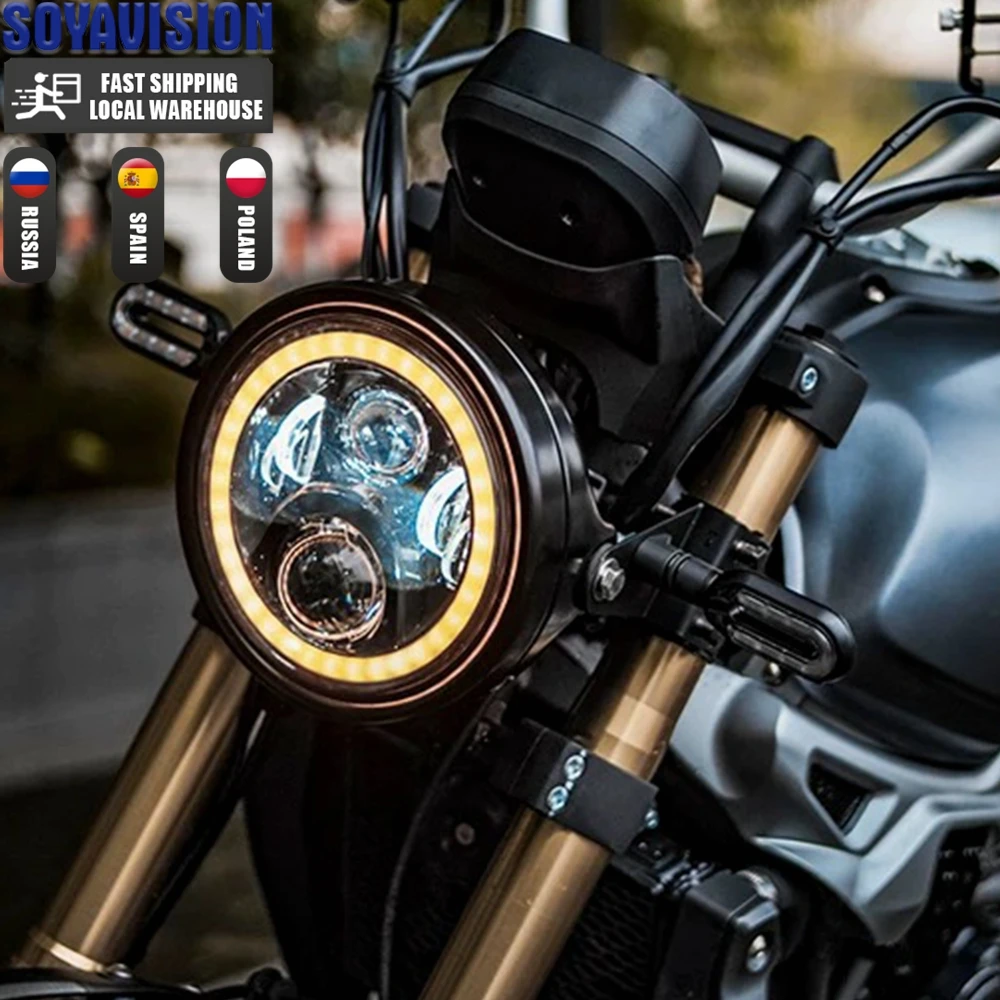 รูปสินค้า ไฟหน้า LED DRL 7 นิ้ว สำหรับรถจักรยานยนต์
