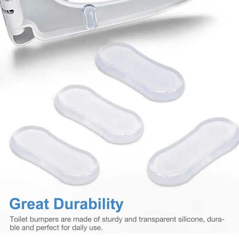 Toilet Lid Rubber Pads Silicone Toilet Seat Bumpers 4pcs Seat Bumper Replacement Kit With Strong Adhesive For Hotels toilet seat accessories