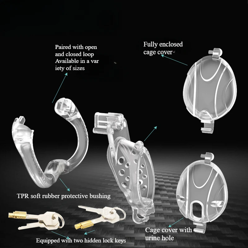 UNZM Men's Abstinence Chastity Bondage Porn Toys Penis Lock Hollow Split Flap Cap Lock Locking Removable Cock Ring