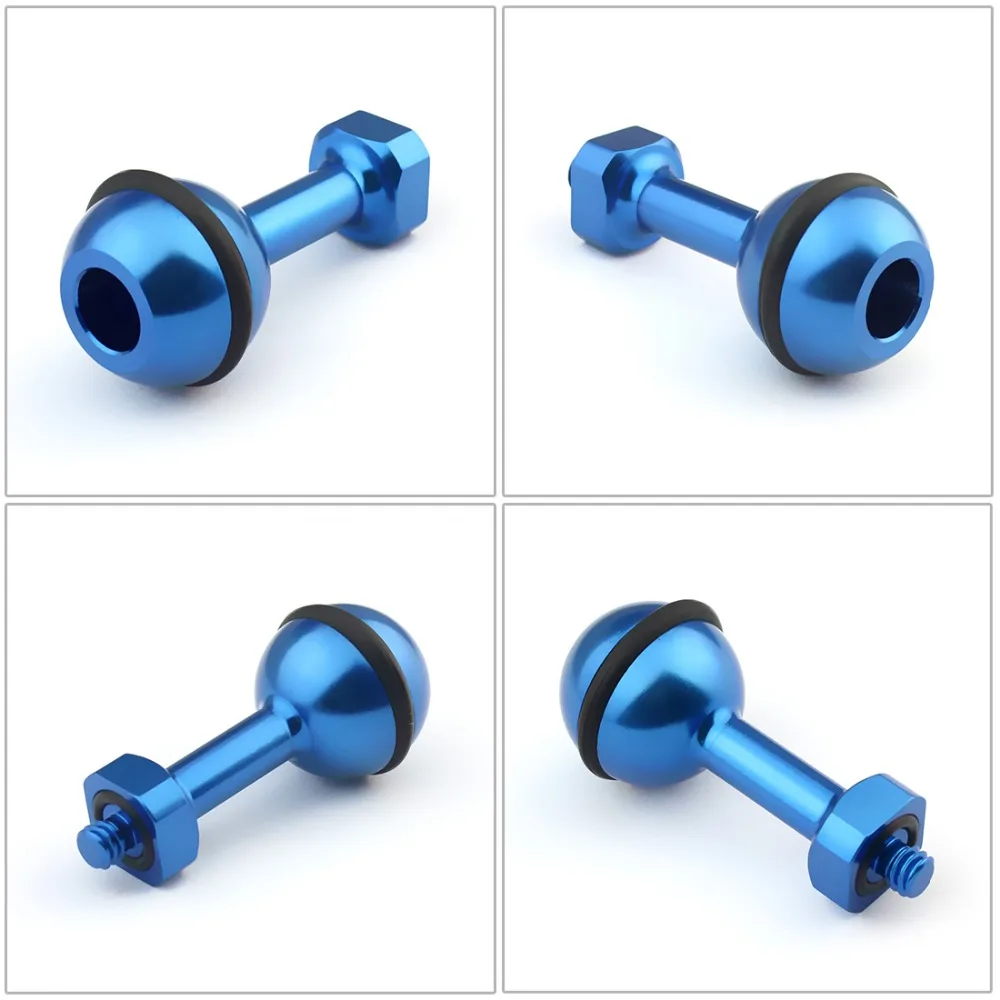 BGNing Aluminium 1-Zoll-Kugelkopfhalterung mit 1/4' 3/8' M5 Gewindeschrauben-Loch für Unterwasser-SLR-Kamerahalterung Stativ-Clip-Adapter – Detail 34