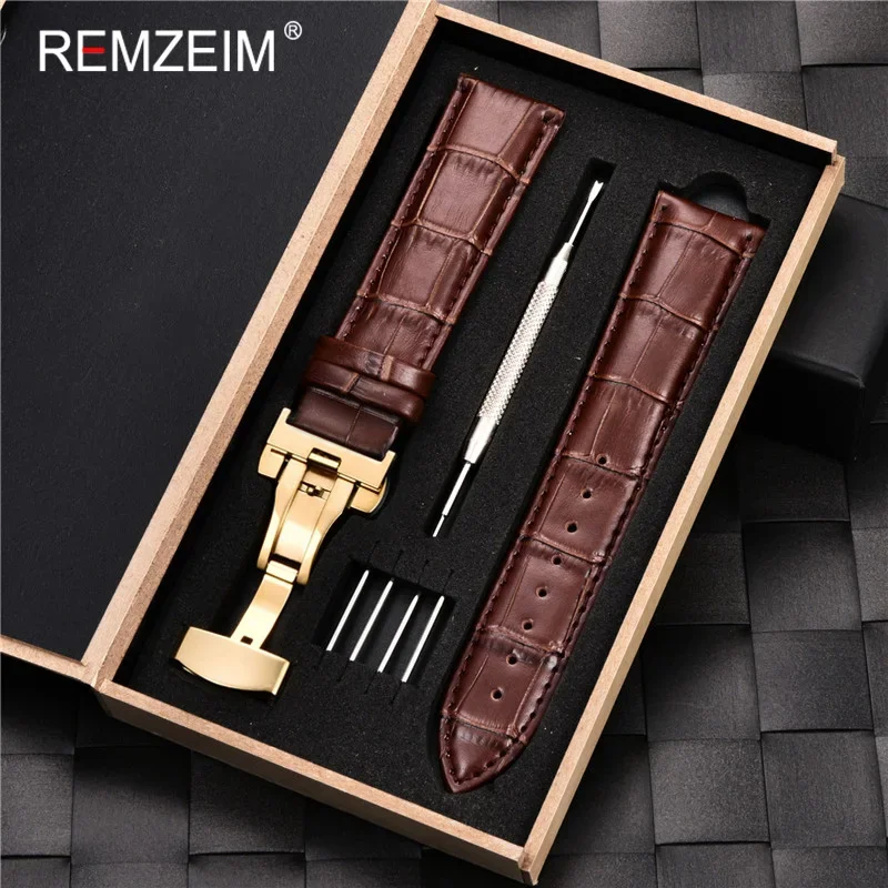 Luxury Calf Genuine Leather Watch Strap with Gift Box