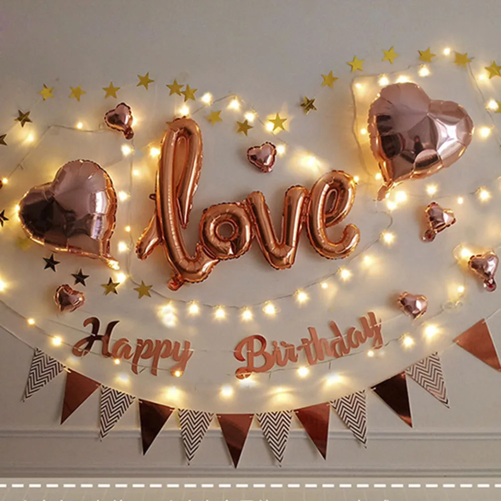 Birthday Banner Party Decorations Multi Themes DIY Colored Lights Set