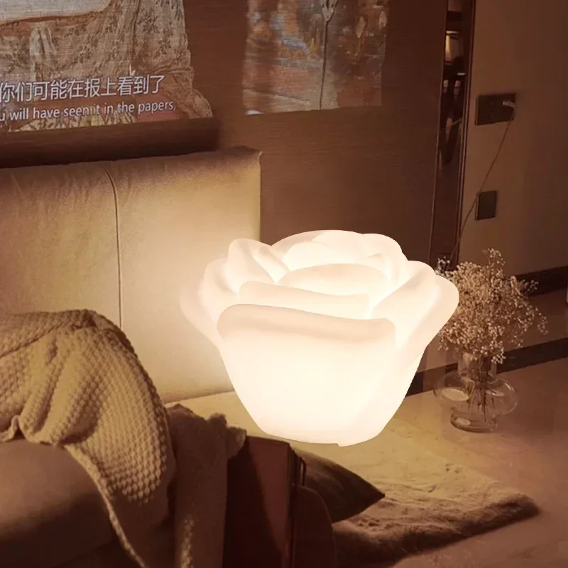 Nordic Petal Floor Light Cream Wind Night Light for Bedroom Living Room Decorative Lamp Luxury Vertical Lamp for Homes