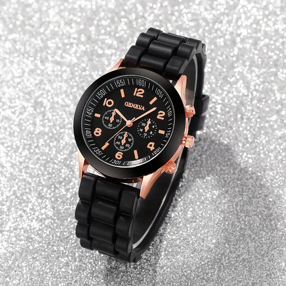 9-piece set of fashionable and simple women's quartz watches suitable for daily wear or gifting, college style, friend gift