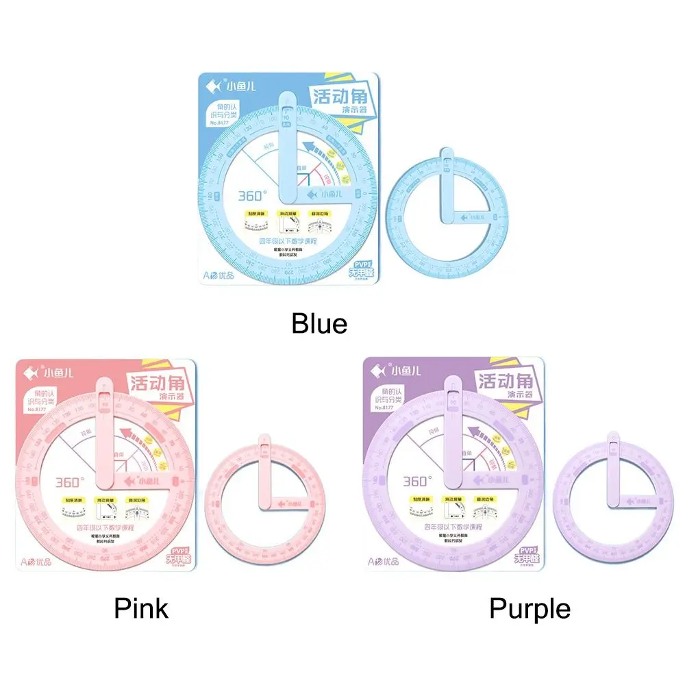 Plastic Ruler Rotatable Ruler for Creative 360 Degree Rotation Angle Draw Pointer Protractor Students
