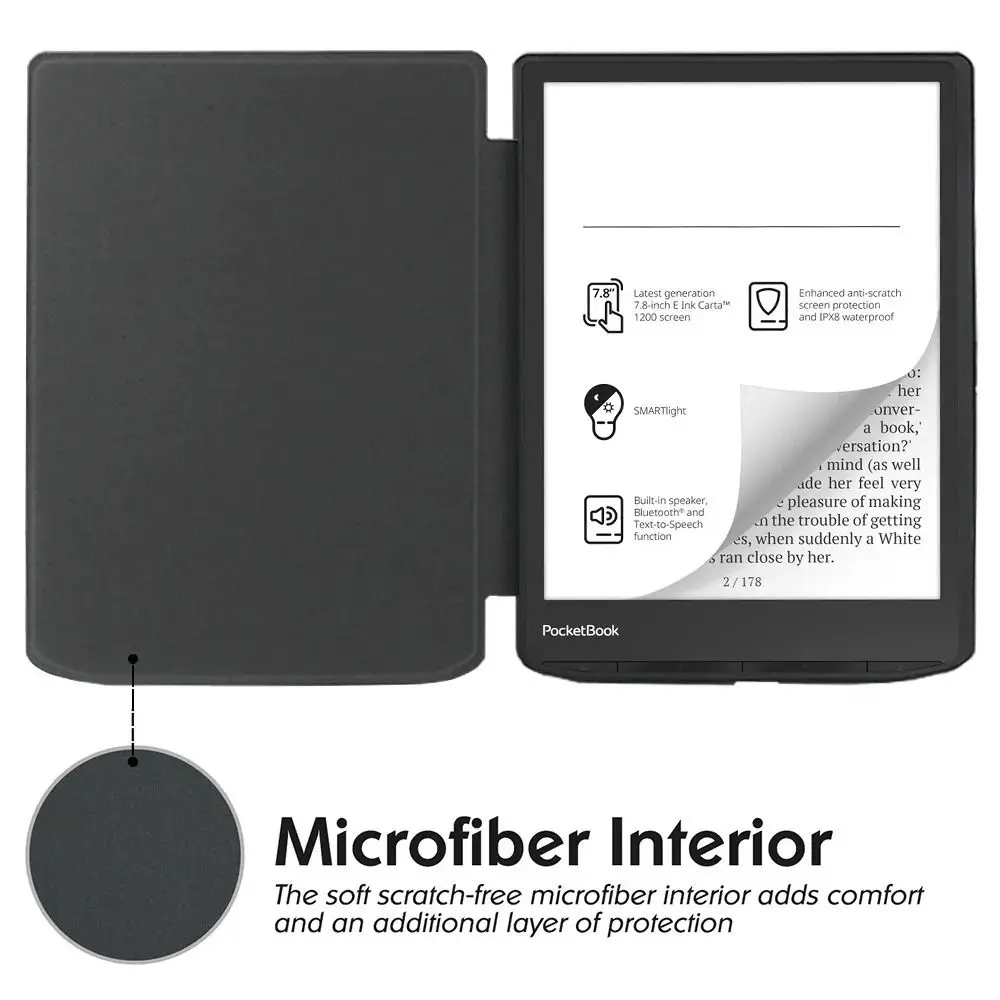 Premium PU Leather Multi-Fold E-Reader Case with Auto Wake/Sleep Feature