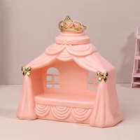 Mini lit de princesse pour maison de poupée, modèle de meubles de chambre à coucher, décoration, accessoires de maison de poupée, jouets de simulation, 1/12 3