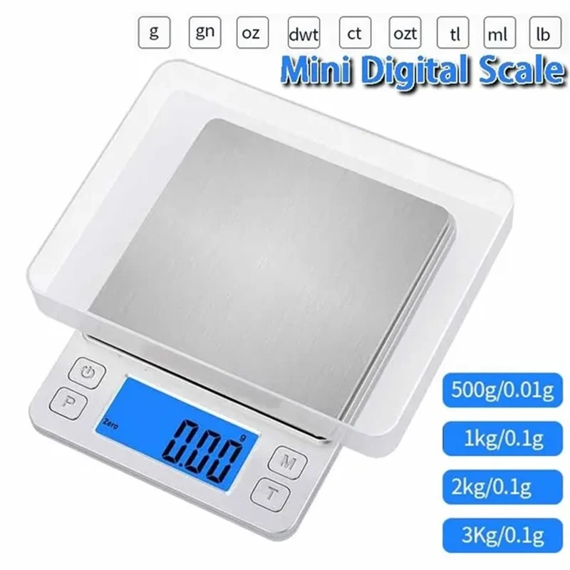 Kitchen Digital Scale Mini Pocket Scale Cooking Food Scale Jewelry Scale with Back-Lit LCD Display Kitchen Baking Measuring Tool