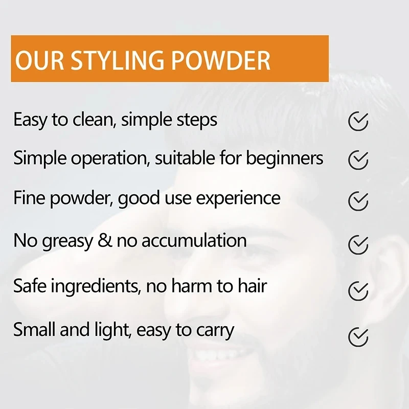 GOIPLE 30G Men Fluffy Spray All Day Refreshing Hairstyle Matte Textured Shaping Products Increases Hair Volume Styling Powder 4