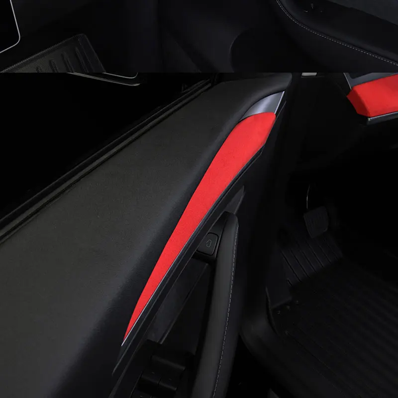 

For Tesla Model 3 Y 21-23 Turn fur Inner Door Panel Strip Suede Door Trim Protector Cover Car Interior Decoration Accessories