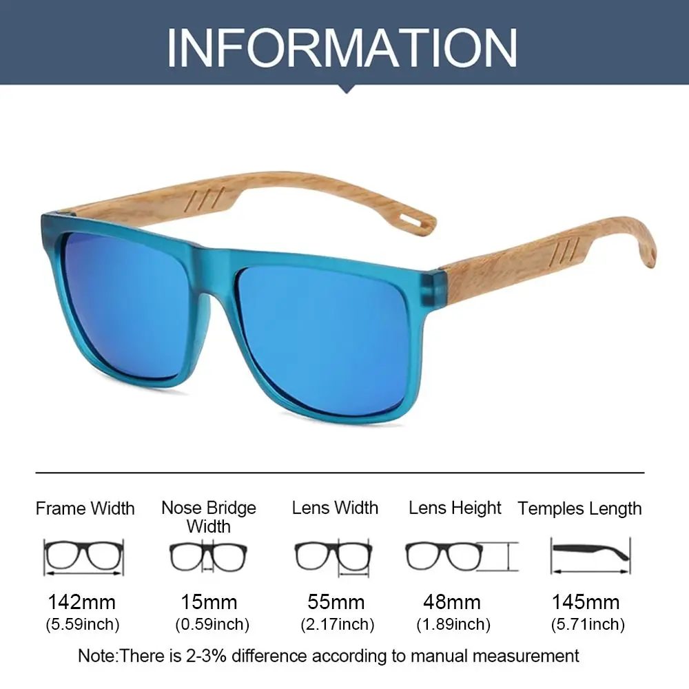 Fashion Spring Hinges Wood Grain Sunglasses UV400 Protection Retro Cycling Eyewear Casual Shades Eyewear Outdoor Street