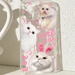Doodle Angry Cat Shockproof Transparent Square Phone Case for P40Lite(Nova7i) (S11900)