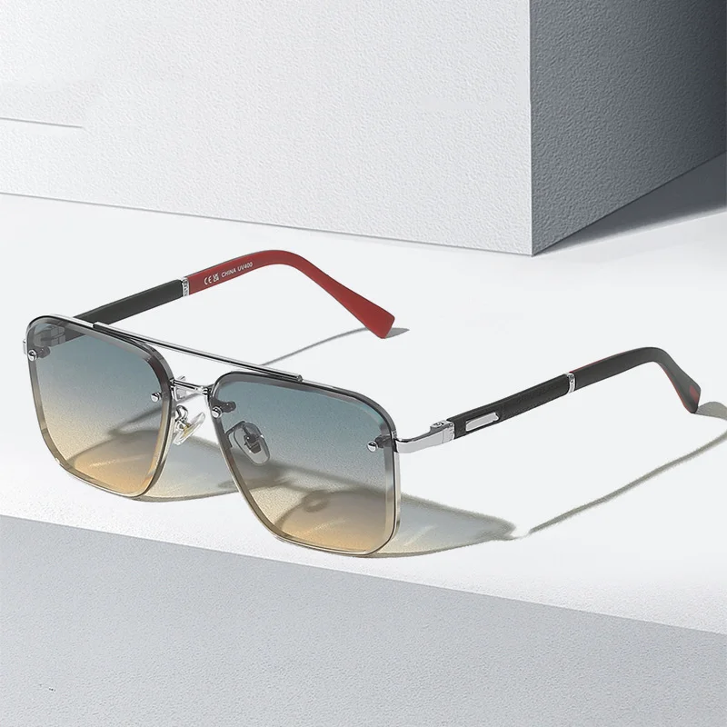 

Metal Frame Quality Oversized Spring Leg Alloy Men Sunglasses Polarized Brand Design Male Sun Glasses Driving With Box