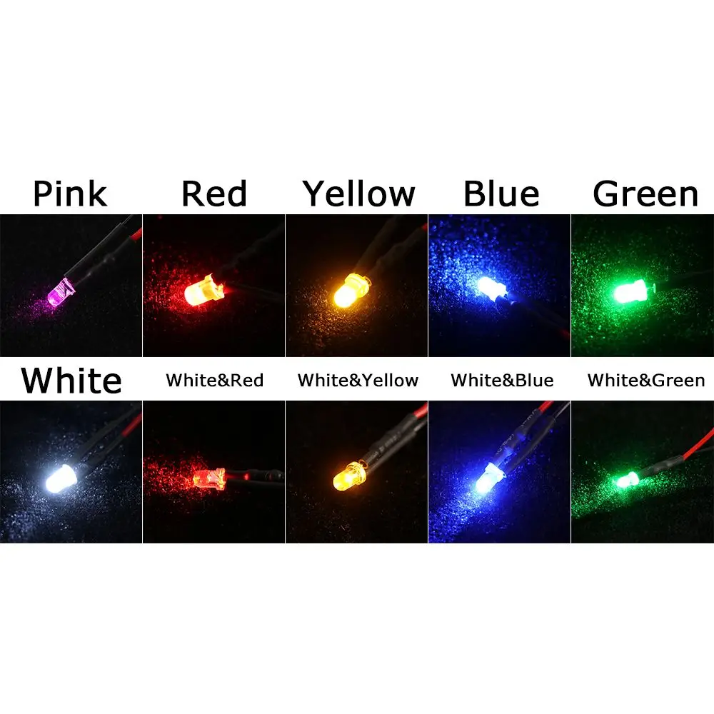 10 Stück Rot Weiß Gelb 3mm 12V LED-Licht für 1/10 RC Crawler 1/14 Tamiya RC Truck Drift Car Truck Toys SCX10 SCANIA G63 – Detail 7