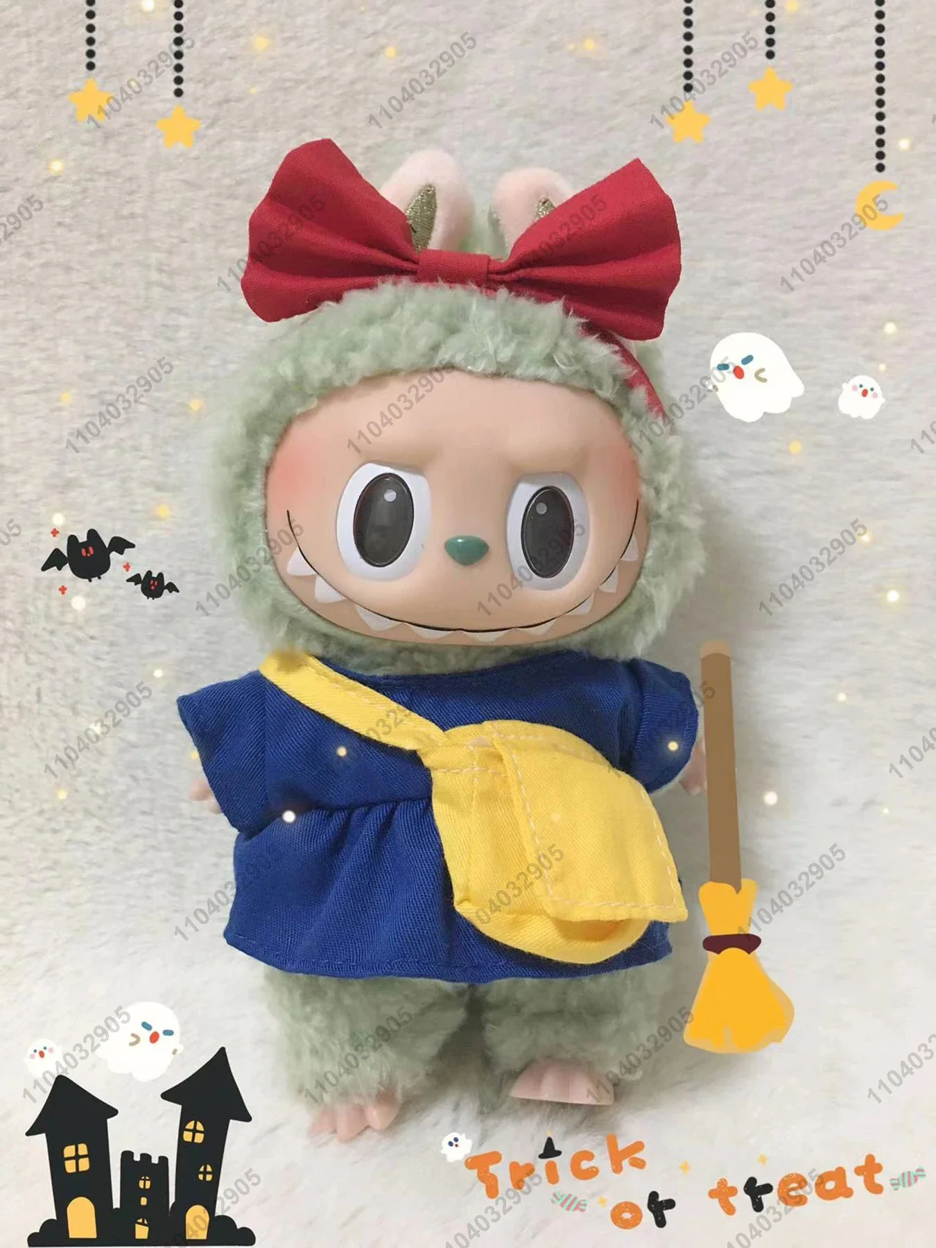 Labubu The Monster Kiki Costume Cartoon Clothes 1:1 Original Replica Vinyl Doll Action Figure Bag Charm Pendant Gift