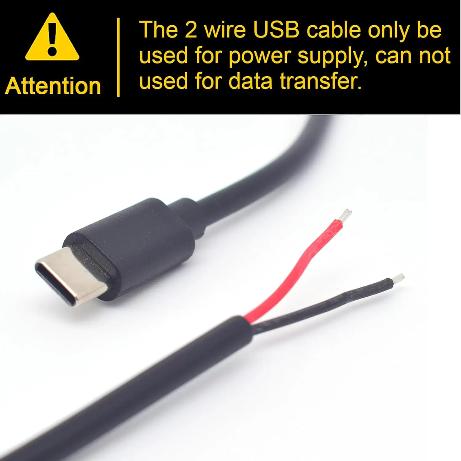 USB C 장비용 DIY 24AWG USB 타입 C 남성 피그테일 5V 3A 싱글 USB C - 2핀 베어 와이어 오픈 엔드 케이블 코드 0.3/1M