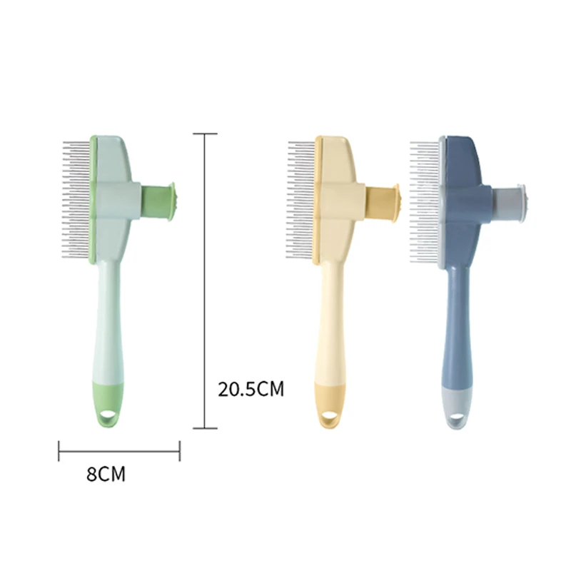 Dog Hair Remover Brush Press Remove Floating Hair Needle Comb Pet Cleaning Grooming Cat Brush Stainless Steel Comb Pet Supplies 2