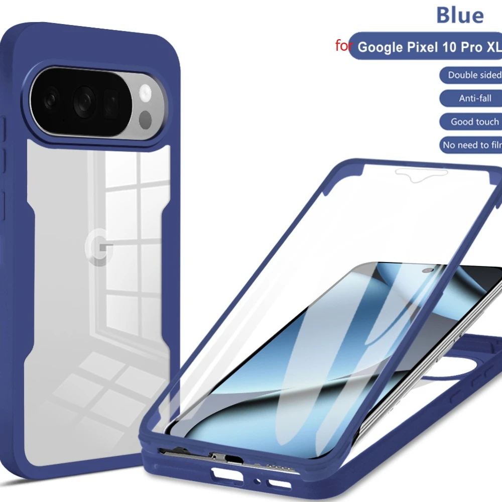 360 Full Protection Shockproof Clear Phone Case with Front and Back Coverage