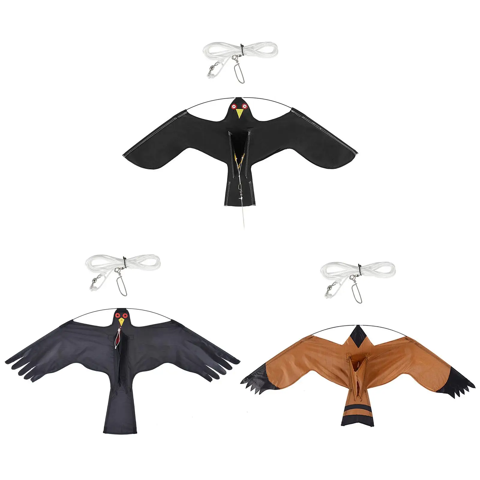 1.2M Flying Kite, 120x65cm Easy to Fly Bird Repelling Kite Kids Toys Scary Bird Kite Drive Bird Kite for Garden Park Beach 5