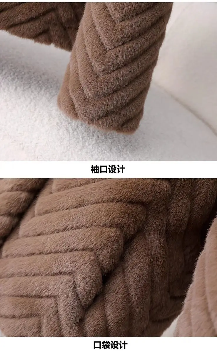 Popular high-end Hepburn style short Coat for women's Winter 2026 new Mink coat Ladies Fur Jackets Fox Fur Car Strip Mink Jacket
