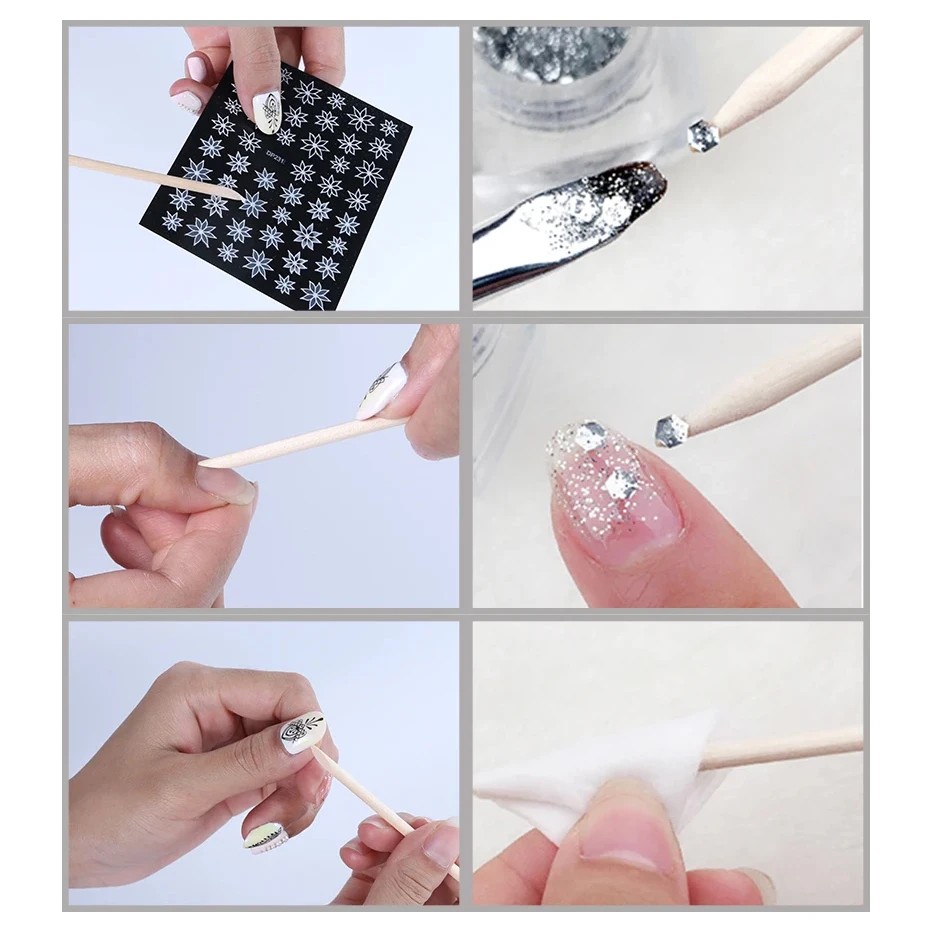 Nail Art Pusher 50/100pcs Orange Wood Sticks Cuticle Pusher Remover Rhinestones Dotting Removal Manicure Pedicure Care Tools