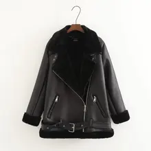 

Winter Leather Jacket Women Thickened Warm Motorcycle Jacket 2021 Autumn New Long Sleeve Zipper Coat Casual Female Outwear