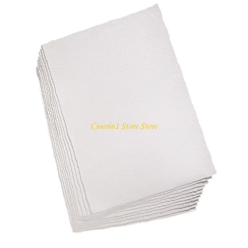 Premium 10-Sheet Cotton Deckle White Paper - Ideal for Sketching and Multipurpose Use