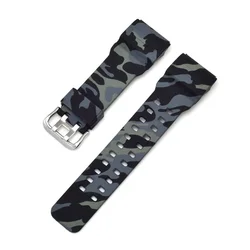 Durable Waterproof Resin Watch Strap - Men's Sport Replacement Band (Black camouflage)