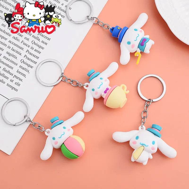 

New MINISO Cinnamoroll Keychain Personality Stylish Car Keychain Bag Pendant Toy Lovely Cartoon Key Buckle Small Student Gift
