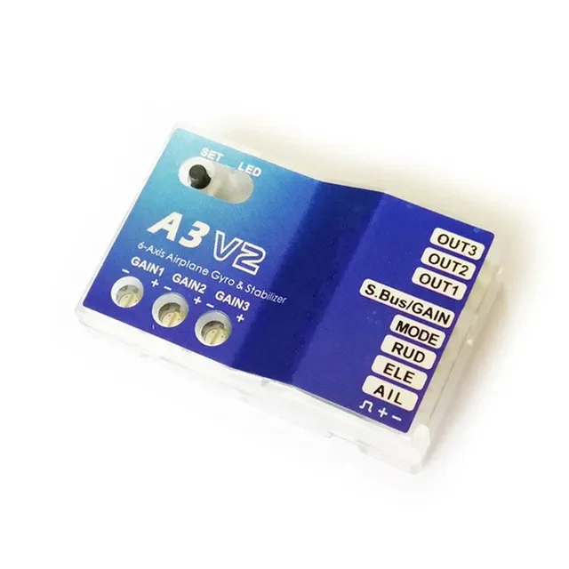 High Quality 3 Axis Gyro A3 V2 Aeroplane Flight Controller Stabilizer for RC Airplane Fixed-wing Fixed wing Copter 1