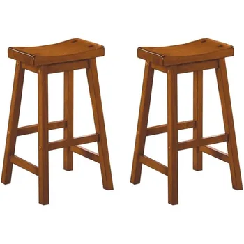 Row 29 Solid Wood Saddle Bar Stools – Counter Height 1