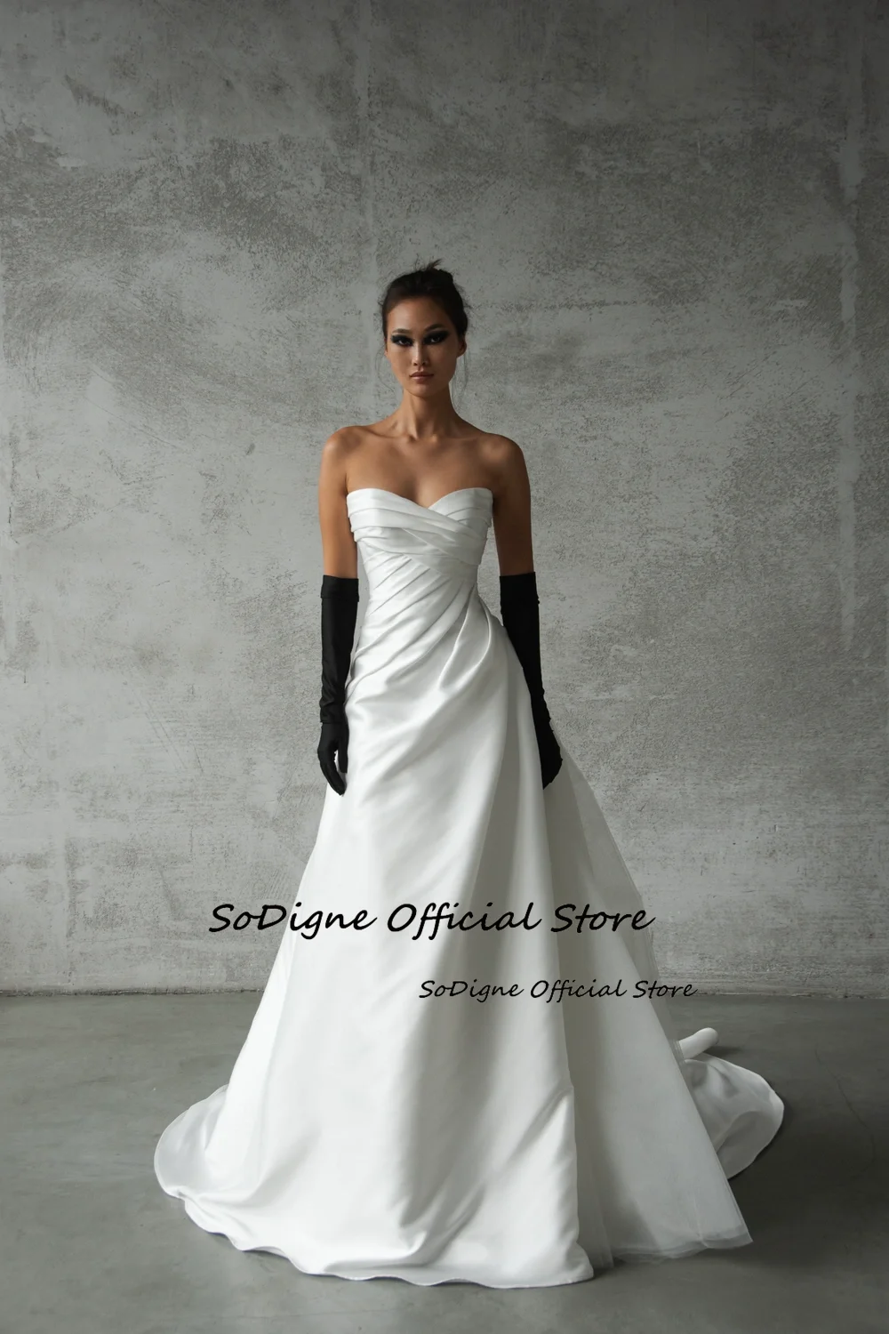 SoDigne A-line Satin Wedding Dress Sweetheart Sleeveless Ruched Bride Dresses 2025 Bridal Gowns Robe De Mairee Customized 14 Sc1e1d21897104af9b53b057c9affe6a25