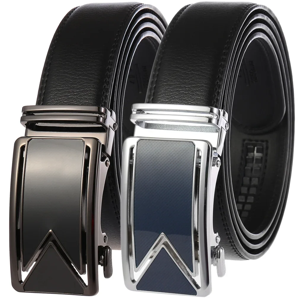 Men's Leather Belt Two Layers of Cowhide Automatic Buckle Belt Korean Version of Business Belt