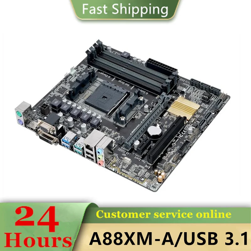 

Материнская плата AMD A88X A88XM-A/USB 3,1, б/у, оригинальная материнская плата FM2 + DDR3 32 Гб USB2.0 USB3.0 SATA3, десктопная материнская плата