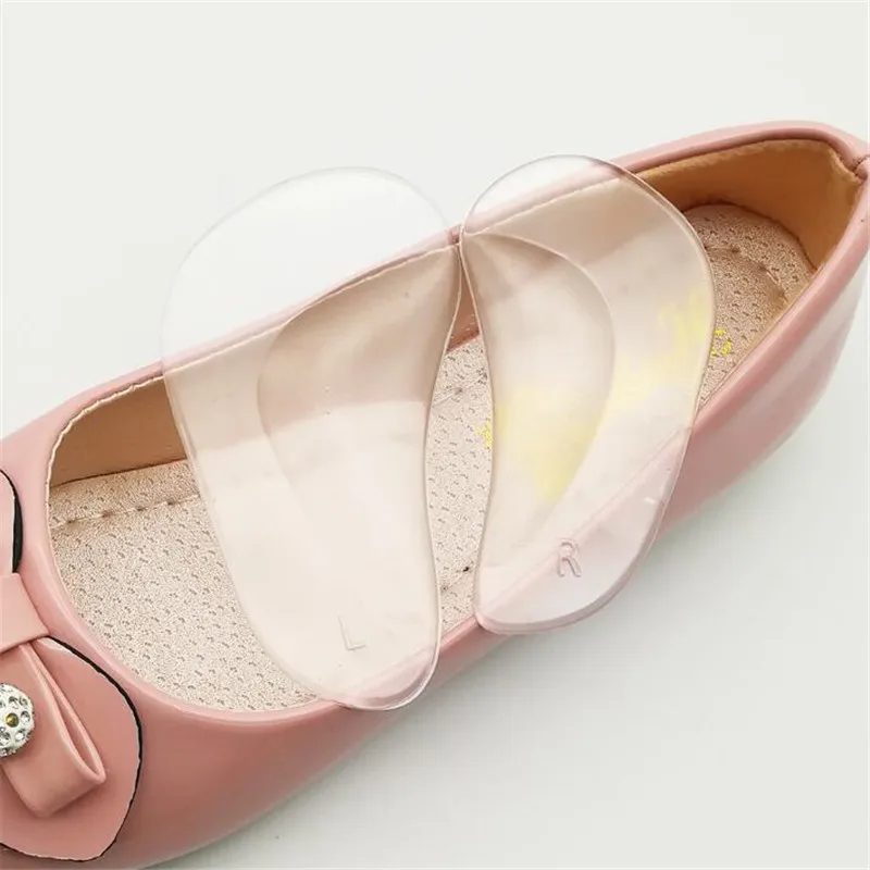 【FUN LIVE】 2Pcs Clear Kids Insole Orthotic Arch Support Insole Flat Foot Flatfoot Corrector Shoe Cushion Insert Silicone Gel Orthopedic Pad. 