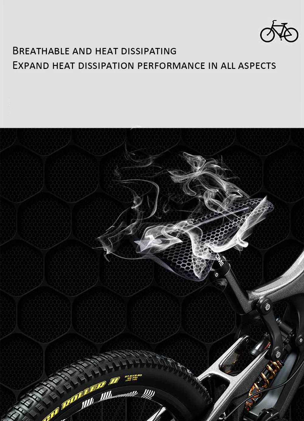 Description Picture 2 of itemCarbon 3D Printed Bike Saddle Ultralight Mtb Road Racing 156G Ergonomic Shockproof Cycling Seat Comfort Bicycle Accessories