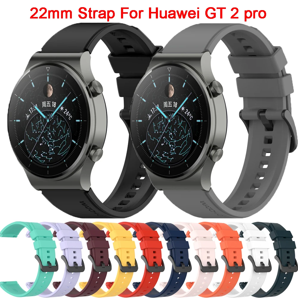 

22mm Strap for Huawei Watch GT 2 Pro Band Silicone Wrist Strap For GT2 GT 3 Pro 46mm Bracelet Watchbands Replaceable Wristband