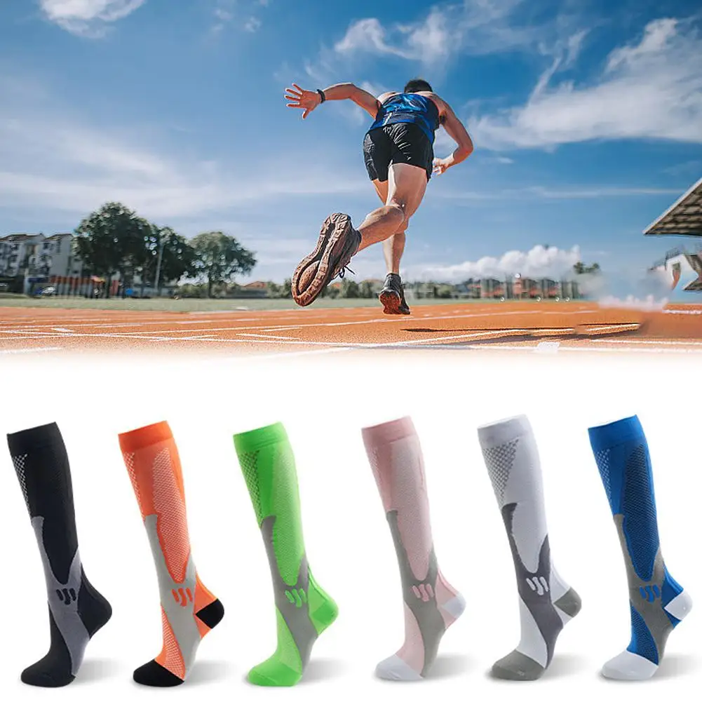

Sports Compression Socks For Men Women Running Basketball Bicycle Nylon Sports Socks Gym Elastic Relief For Fatigue T6J0