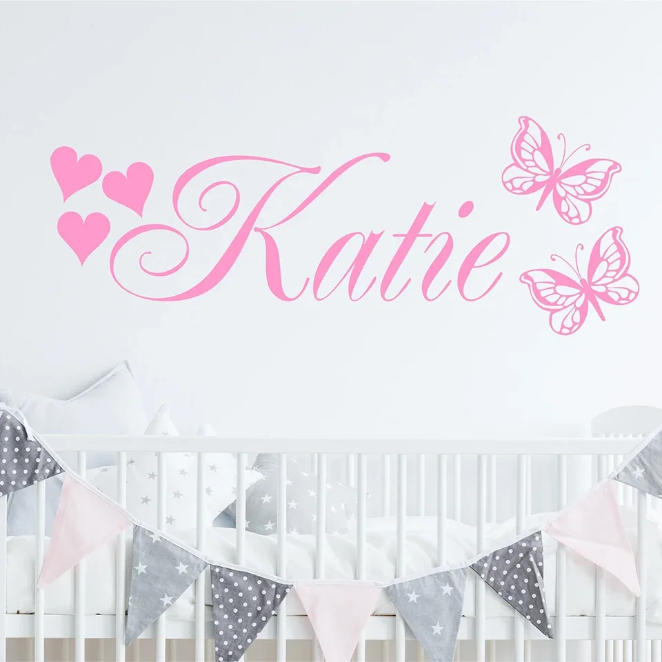 Nursery Custom Name Wall Decal Sticker, 23" W By 8" H, Girl Name
