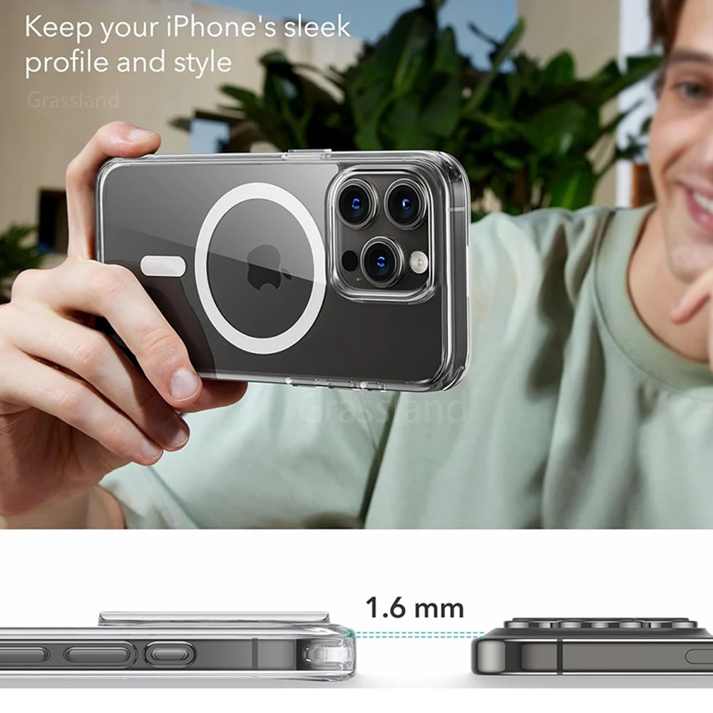 Luxury Magnetic Wireless Charge For Magsafe Case for iPhone 16 15 14 13 12 11 Pro XR XS Max 7 8 Plus Back Cover Transparent Case 5 Luxury Magnetic Wireless Charge For Magsafe Case for iPhone 16 15 14 13 12 11 Pro XR XS Max 7 8 Plus Back Cover Transparent Case 5