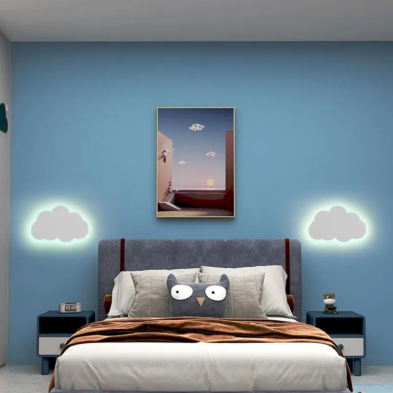 Children's Wall Lamp Bedroom Bedside Lamp LED Creative Hotel Aisle Lamp Cartoon Acrylic Lamp Three-color Dimming image_2