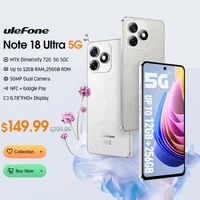 Ulefone Note 18 Ultra 5G Smartphone 12GB RAM(6+6) 256GB ROM 6.78" NFC 50MP MTK Dimensity 720 Android 1