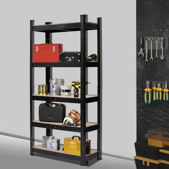 5 Tier Laminated Metal Shelving Unit Adjustable Garage Storage Utility Rack Shelves Organization Shelf For Kitchen Warehouse 2