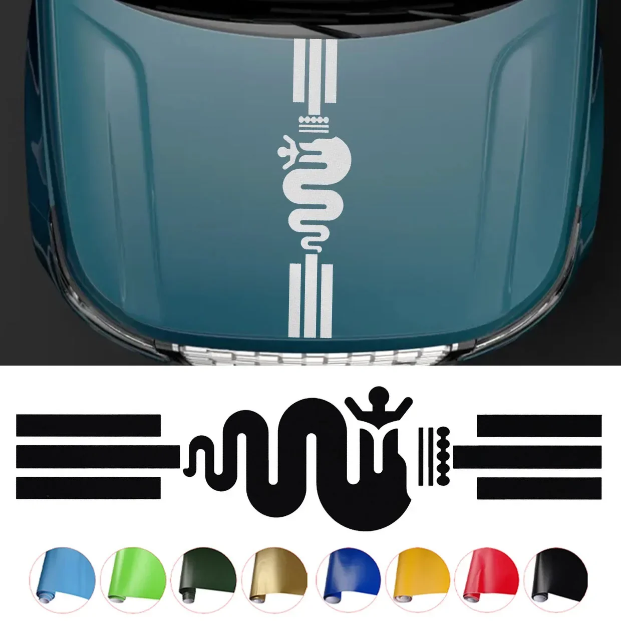 HoodCoverCarStickersVinylFilmDecalsAutoAccessoriesForAlfa