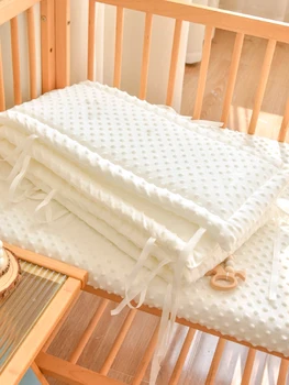 Protezione per Sponda Letto con Bordo Rinforzato, Recinzione Decorativa per Cameretta, Barriera per Culla Monocolore, Dispositivo di Protezione per Letto