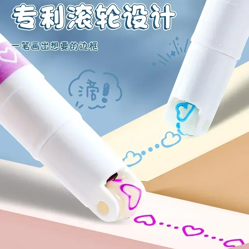 3/6/8pcs Flowers Line Shaped Highlighter Pens Roller Tip Curve Liner Marker Pens Kawaii Stationery School Office Supplies highlighter pens