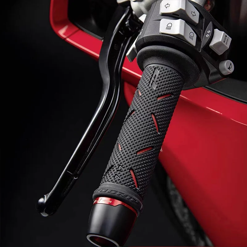 Poignées Moto Universelles En Aluminium Et Cuir PU - Pour Guidon 22 Mm (7/8") - Compatible Honda, Yamaha, Suzuki, Kawasaki