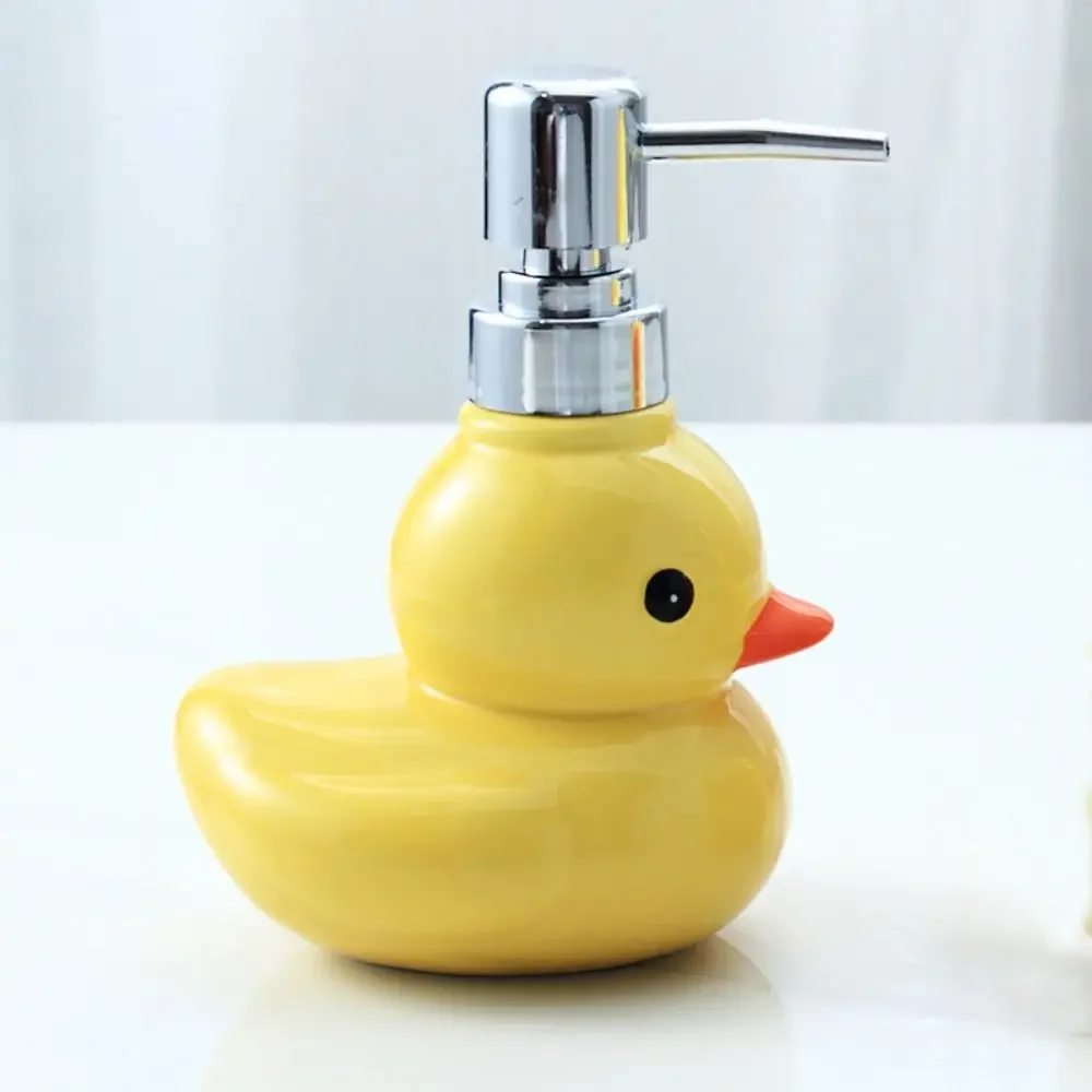 Ceramic Yellow Duck Soap Dispenser Cartoon Hand Sanitizer Bottle Shower Gel Shampoo Soap Dispenser Bathroom Shampoo Dispenser 4