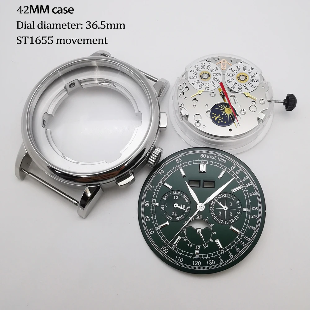 Stainless Steel Watch Case with Dial and Hands - Premium Watch Accessories